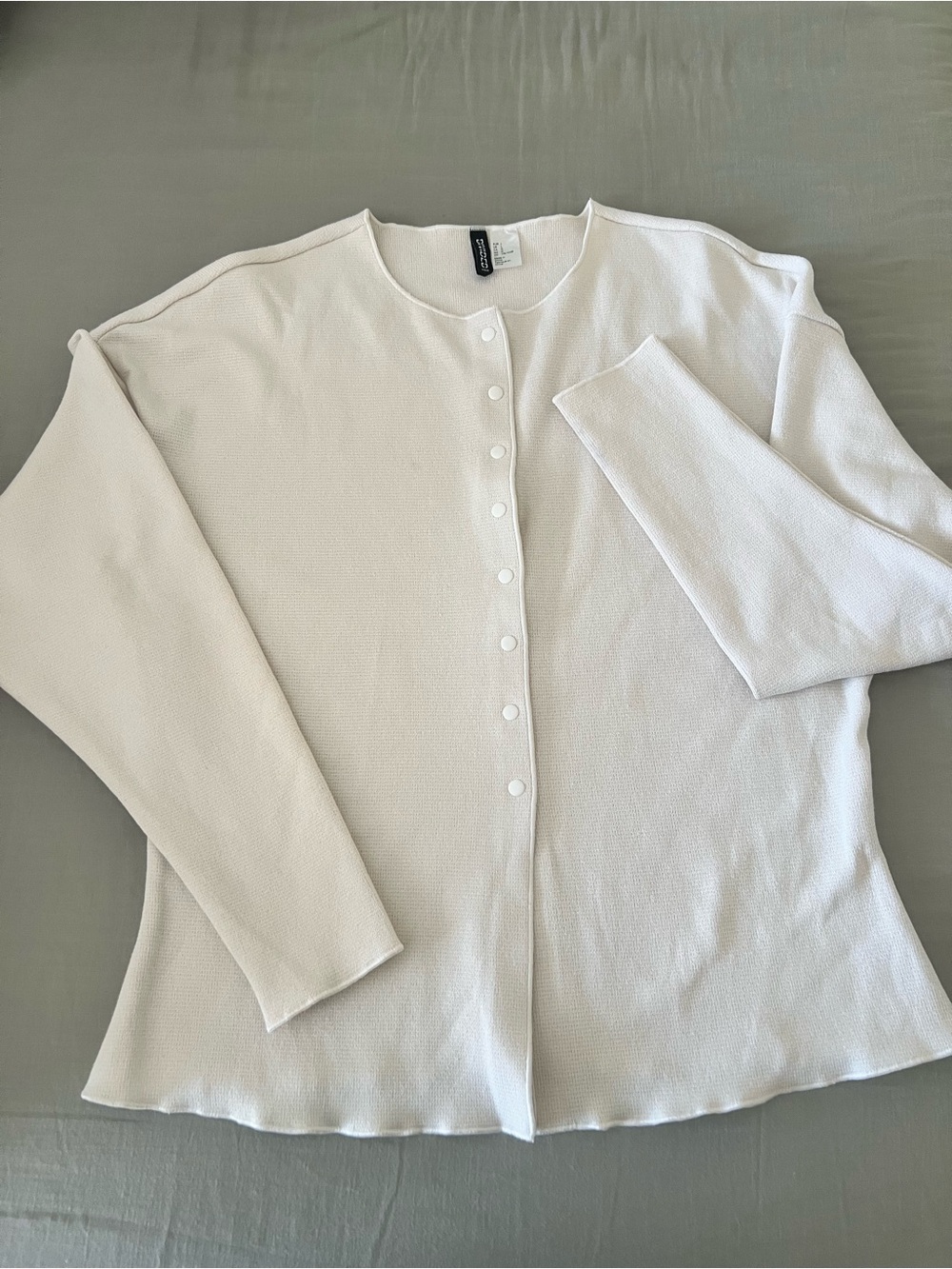 H&M Cream Button-Front Knit Cardigan